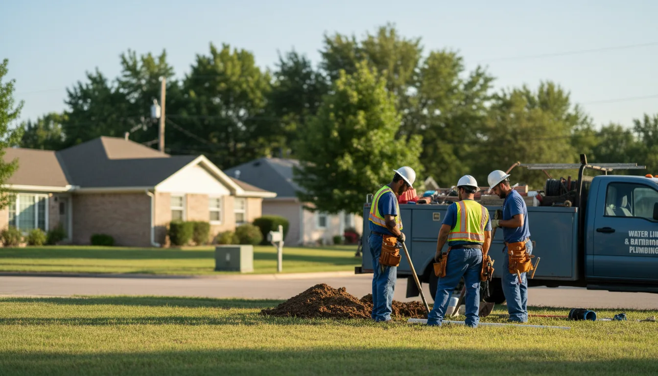 Residential water line and bathroom plumbing service in Pep, NM